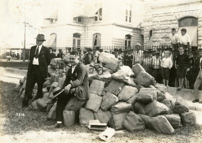 Sheriff Allen with Liquor outside Dade County Jail, Florida, 1922 by American Photographer